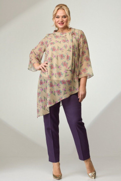 Нежная шифоновая блуза с завязками и асимметричным кроем Angelina & Сo 792 - фото 3