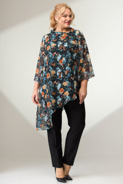 Мультиколорная шифоновая блузка с асимметричной линией и завязками Angelina & Сo 799 - фото 4