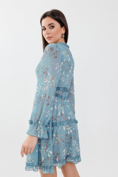 Платье приталенное с рюшами и декорированным лифом для любой фигуры Anelli 1026 атлантида - фото 5