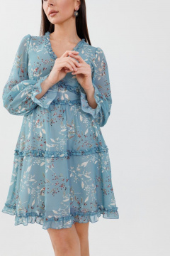 Платье приталенное с рюшами и декорированным лифом для любой фигуры Anelli 1026 атлантида - фото 3