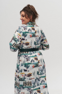 Платье-трубка из вискозы с рукавами на манжете и карманами Anelli 1320 зеленый - фото 5