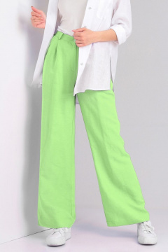 Льняные свободные брюки «Палаццо» с карманами DOGGI 0102/1 лайм - фото 1