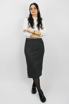 Серая вязаная юбка с отрезной боковой деталью Полесье С7081-20 1С1010-Д43 158,164 т.антрацит - фото 2