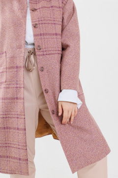 Жакет из текстиля с накладными карманами и резным кроем Anelli 1271 розовый - фото 5
