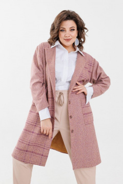 Жакет из текстиля с накладными карманами и резным кроем Anelli 1271 розовый - фото 4