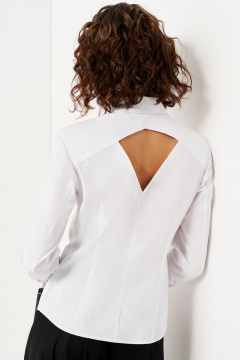 Удлиненная белая блузка с открытой спиной из хлопка Панда 130640w белый - фото 3