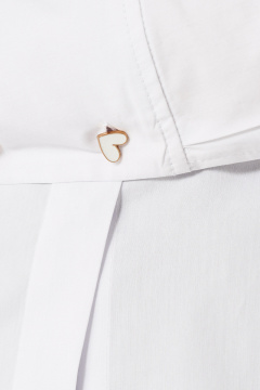 Удлиненная белая блузка с открытой спиной из хлопка Панда 130640w белый - фото 4