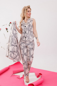 Брюки, жакет, жилет NikVa 359-1 беж_разводы - фото 4