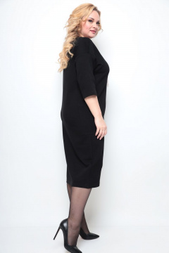 Летнее платье из вискозы с поясом и разрезами Michel chic 2122 черный - фото 5