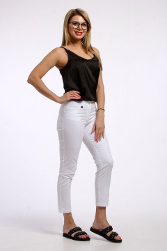 Облегающие укороченные брюки из хлопка с карманами IUKONA Б556 белый - фото 2