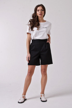 Черные удлинённые шорты из хлопка с карманами и резинкой IUKONA Ш623 черный - фото 5