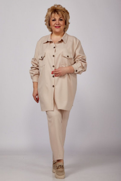 Брюки и Рубашка из текстиля свободного кроя для делового образа Djerza 2166 беж - фото 5