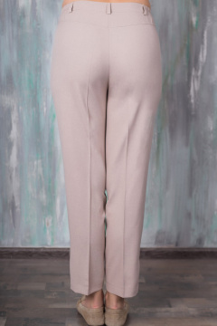 Брюки прямого кроя из текстиля с пуговицами внизу Avila 0925 бежевый - фото 3