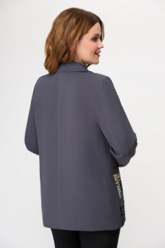 Деловой жакет из текстиля с длиной 71 см DaLi 3594.1 серый - фото 3