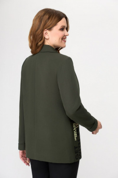 Деловой жакет из текстиля длина 71 см, рукав 62 см DaLi 3594.1 хаки - фото 3