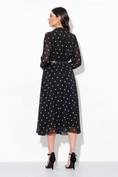 Платье IVA 1061/1 черный_бежевый_горох - фото 4