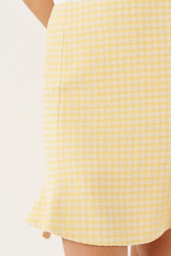 желтая летняя юбка из хлопка с высокой посадкой Панда 133750w желтый - фото 4