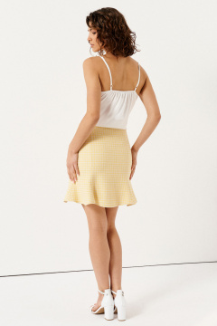 желтая летняя юбка из хлопка с высокой посадкой Панда 133750w желтый - фото 5