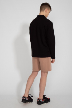 Демисезонный черный джемпер из хлопка и трикотажа Kivviwear 3009.02 - фото 5