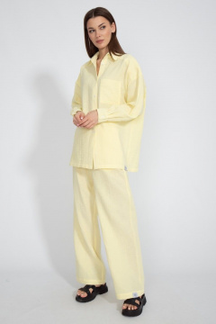 Рубашка свободного кроя из хлопка муслин с накладным карманом Kivviwear 4126.03 - фото 4