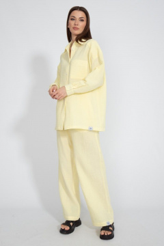 Рубашка свободного кроя из хлопка муслин с накладным карманом Kivviwear 4126.03 - фото 3