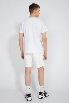 Шорты из футера с карманами белый для спорта круглый год Kivviwear 3002.04 - фото 5