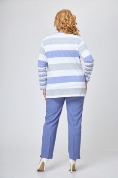 Комплект 3 предмета: жакет, блуза и брюки из трикотажа и вискозы Элль-стиль А-506/2 голубой - фото 4