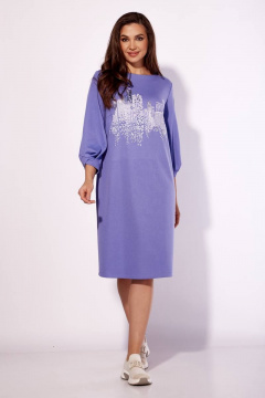 Платье из трикотажа с рукавом 3/4 и мягкими складками TAiER 1174 лаванда - фото 1