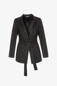 Жакет деловой на каждый день из текстиля Elema 1К-10627-1-170 чёрный - фото 1