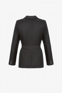 Жакет деловой на каждый день из текстиля Elema 1К-10627-1-170 чёрный - фото 3