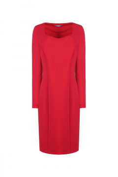 Демисезонное красное платье из трикотажа Elema 5К-12259-1-170 перец_чили - фото 1