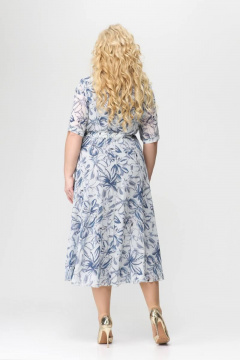 Платье из шифона с застёжкой на пуговицах и завязкой-бантом Slaviaelit 451-1 серо-голубой - фото 2