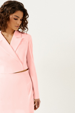 Платье футляр миди с коротким жакетом и разрезом Панда 138480w розовый - фото 2