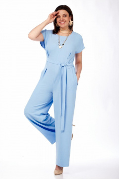 Комбинезон пудрового цвета с карманами и складками Matini 1.1689 голубой - фото 5