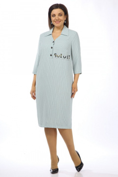 Платье из текстиля с нагрудными вытачками и патами Matini 3.1610 бирюза - фото 4