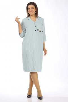 Платье из текстиля с нагрудными вытачками и патами Matini 3.1610 бирюза - фото 2