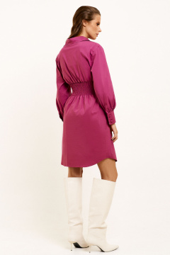 Платье на каждый день из хлопка с отложным воротником Панда 114780w темно-малиновый - фото 3