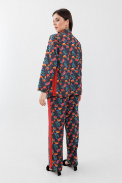 Пижама из вискозы с лампасами и принтом на каждый день Anelli 1251 маки - фото 2
