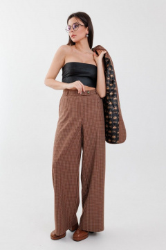 Костюм с жакетом и брюками по архитектурному крою Anelli 1171 коричневый - фото 3