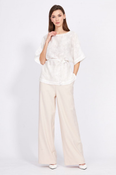 Брюки классические из текстиля с эластичной тесьмой EOLA 2394 бежевый - фото 1