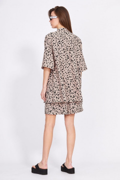 Блуза и шорты из вискозы с принтом для лето EOLA 2409 бежевый_черный - фото 3