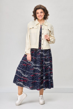 Платье летнее приталенное с воланами и кокеткой Solomeya Lux 947B - фото 5