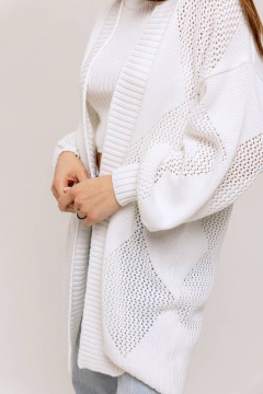 Базовый кардиган оверсайз из хлопка, белый, демисезон Romgil 832ХТЗ белый - фото 4