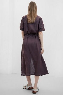 Льняное платье-трансформер с застежкой на пуговицы и карманами Art Ribbon M3618P_2 - фото 5