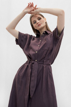 Льняное платье-трансформер с застежкой на пуговицы и карманами Art Ribbon M3618P_2 - фото 3