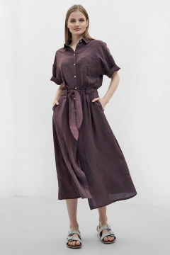Льняное платье-трансформер с застежкой на пуговицы и карманами Art Ribbon M3618P_2 - фото 1