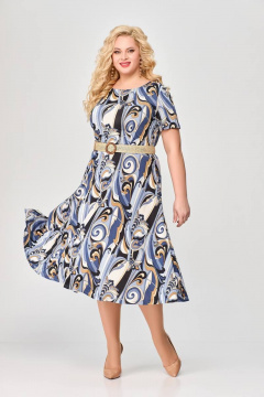 Платье из трикотажа с расклешенной юбкой и карманами Swallow 656 - фото 5