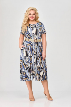 Платье из трикотажа с расклешенной юбкой и карманами Swallow 656 - фото 4