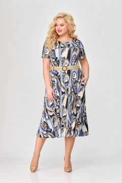 Платье из трикотажа с расклешенной юбкой и карманами Swallow 656 - фото 3