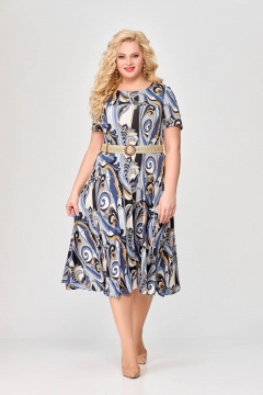 Платье из трикотажа с расклешенной юбкой и карманами Swallow 656 - фото 2